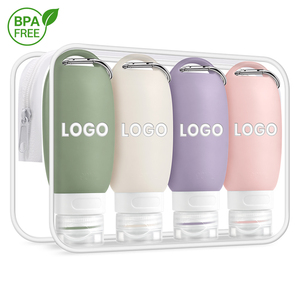 ขวดซิลิโคนพกพาแบบเติมได้ ปลอดสาร BPA พร้อมคาราไบเนอร์ ป้องกันการรั่วซึม ได้รับการรับรองจาก TSA รับผลิตแบบ OEM ODM - Product Image 1