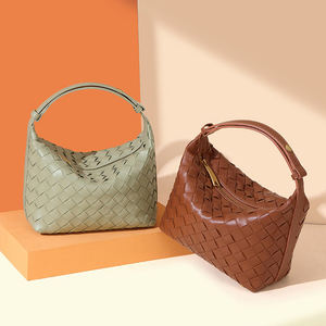 Bolsos Hobo informales elegantes para mujer a la moda tejidos a mano con asa ajustable patrón de encaje estilo Natural bolso de hombro - Product Image 1