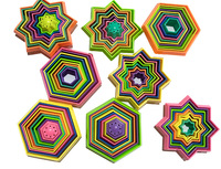 Nouvelle conception de décoration en plastique en forme d'étoile filante, jouet sensoriel éducatif en forme de cercle magique, puzzle 3D étoile magique