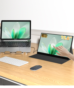 צג נייד עסקי Eimio בגודל 15.6 אינץ' LCD ברזולוציה 1920*1080p וקצב רענון 60Hz עם מסך מגע, חיבור <span class=keywords><strong>Type</strong></span>-<span class=keywords><strong>C</strong></span>, פאנל H-IPS, הרחבת מסך למחשב נייד, Plug & Play, OEM - Product Image 3