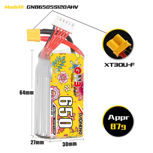 Batería LiPo GNB de 650mAh 5S HV 19V 120C XT30 para RC, Helicóptero FPV, Accesorios para Freestyle, Piezas para Drones, Modelo Aéreo - Product Image 4
