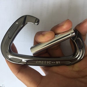 Mosquetón de Resorte Abierto Recto de Sección Corta, Aluminio 7075, 22KN, Tipo D, Accesorio para Escalada y Aparejos - Product Image 3