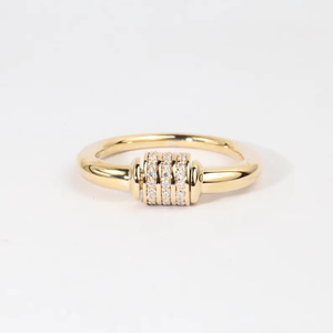 Premium <b>Fidget</b> Spinning <b>Ring</b> With Lab Grown Diamond <b>Gold</b> Band 14K Solid White <b>Gold</b> Unique Wedding Promise Jewelry Gift - Product Image 1