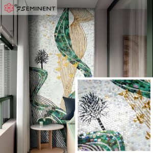 Mosaico Murale Artistico Fatto a Mano, Personalizzabile con Vari Motivi, Ideale per Decorazioni Murali Moderne - Product Image 2