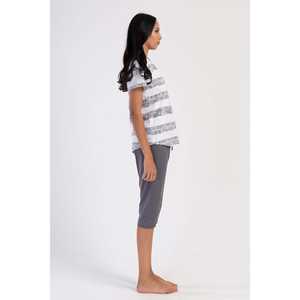 Damen <span class=keywords><strong>P</strong></span> for Supreme O-Neck Kurzarm-Capri-Anzug, 2-teiliges Set, oberhalb des Knies, Größen 2XL und 3XL, Outfits, Oberteil - Product Image 2