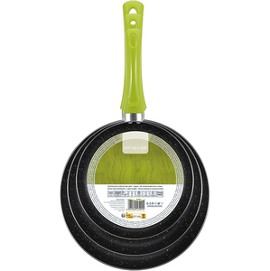 Juego de 3 Sartenes de Cerámica Antiadherentes con Efecto Mármol, Color Verde, de Aluminio, con Mango Largo, Aptas para Inducción, 3-4L, Ecológicas - Product Image 4