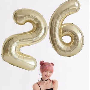 Gigante 40 pollici lamina d'oro bianco numero digitale palloncino luce dorata <span class=keywords><strong>palloncini</strong></span> di compleanno platino per la decorazione dell'anniversario - Product Image 3