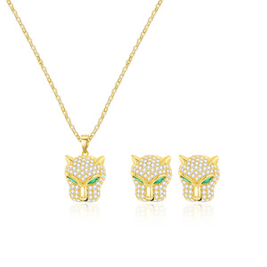 Leopard Head Copper Alloy <b>Necklace</b> With Zirconium Animal Pendant For Women Elegant Clavicle Chain Jewelry Gift - Product Image 3