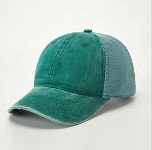 Wholesale in Stock Vintage Hats Custom Logo Tight <b>Mesh</b> Baseball Cap <b>Net</b> Washed Baseball Cap - Product Image 4