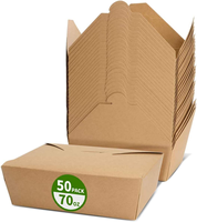 Boîte à emporter en papier kraft biodégradable, résistante, en papier kraft brun, pour salade, déjeuner