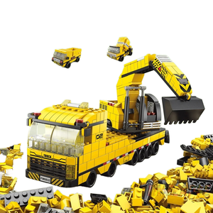Juego de Bloques de Construcción de Modelos de Juguetes de Plástico ABS 1:36, Excavadora, Grúa, Camión, Manipulador, 6 en 1, 1000 Piezas, Edificios Modernos - Product Image 1