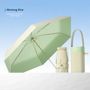 <b>Mini</b> 50% Color Glue Sunscreen Pocket Dual-use Sun Rain Women's <b>Printed</b> Logo Manufacturer's Ready Stock Wholesale Umbrella - Product Image 6