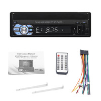 Radio Estéreo para Auto de 1 Din y 7 Pulgadas con Mirror Link, 12V, Reproductor de Audio FM, MP4, MP5, USB, TF, Video, Pantalla Táctil Retráctil con Bluetooth