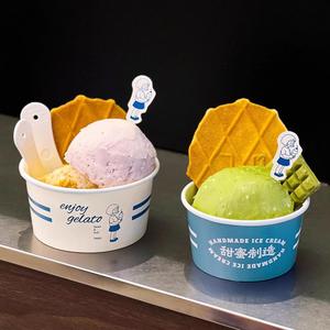 Gobelets à crème glacée jetables en kraft personnalisés de 3 oz, petits bols pour gelato, sucettes glacées, utilisation commerciale à emporter - Product Image 6