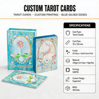 Impression personnalisée en gros avec boîte magnétique et support en bois pour jeu de cartes de tarot, cartes de tarot personnalisées avec estampage doré
