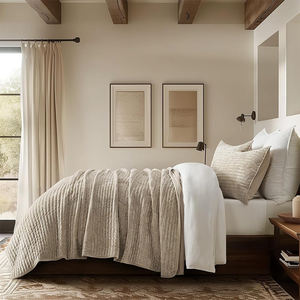 SUREWALHOME Luxurious Soft Striped Channel Bedding <strong>Set</strong>, Lightweight Velvet Comforter for All Season - Product Image 2