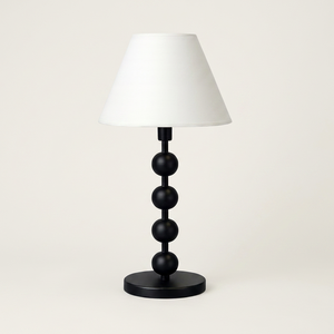 Matte Black Stacked Ball Table Lamp Bring graphic structure and timeless contrast stem sculpted from four stacked matte black - Product Image 1