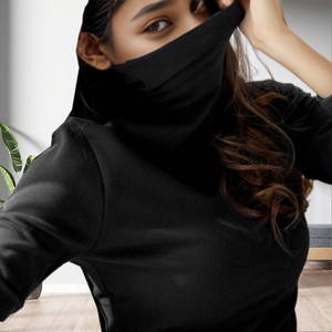 Venta al por Mayor de Blusas y Camisetas de Cuello Alto de Color Sólido, Ropa Deportiva de Nuevo Diseño para Mujer - Product Image 4