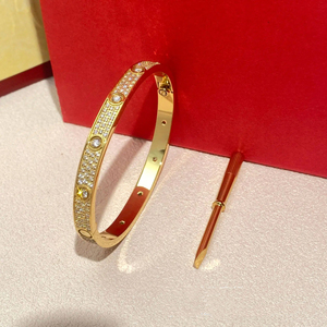 High Quality Women Mens Designer 18k Gold Plated Jewelry Diamond Bracelets <strong>Love</strong> <strong>Bangles</strong> With Screwdriver - Product Image 3