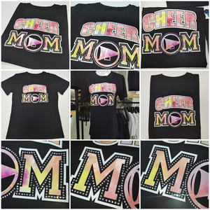 사용자 정의 면 응원 테마 t 셔츠 어깨 대형 티셔츠 사용자 정의 라벨 화면 인쇄 t 셔츠 메이커 - Product Image 2