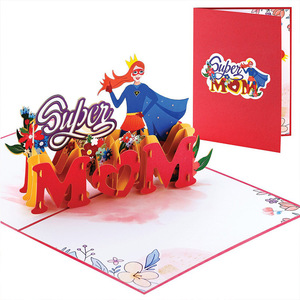 Carte de vœux 3D pop-up Super Maman, cadeau pour la fête des mères, carte en papier avec impression numérique et vernissage UV - Product Image 5