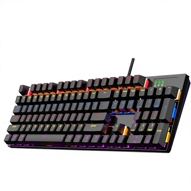 104 Key Mixed Light Pluggable Electronic Game Mechanical Keyboard Wholesale RGB Full Key Non-punching Green Red Axis Computer