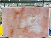 YUANDA Moderne Luxuriöse Rosa Onyx Hintergrundbeleuchtete Leuchtende Natursteinplatten Marmorplatten für Wandverkleidung Arbeitsplatte Bodenbelag Projekt