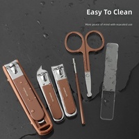 Ensemble de coupe-ongles en acier inoxydable pas cher 6 en 1 noir pour manucure et pédicure, idéal pour la famille, la maison, le bureau, les voyages, un cadeau