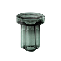 Nouveauté, table basse transparente au design fleuri, table ronde en verre coloré pour la maison, ensemble table d'appoint pour canapé, salon, hôtel
