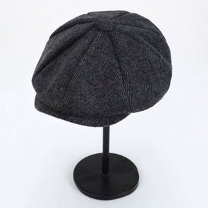 Nouveau Chapeau Gavroche Littéraire Vintage Style Anglais 2025 – Chapeau Gavroche Tendance à 8 Panneaux, Béret à Carreaux Foncés pour Hommes - Product Image 2