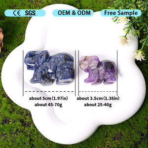 Patung gajah ukir 1.5 inci, patung kristal batu permata gajah, dekorasi rumah penyembuhan - Product Image 5