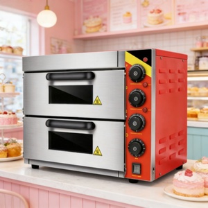 เตาอบไฟฟ้าสแตนเลสสองชั้นเชิงพาณิชย์สำหรับอบพิซซ่า ขนมปัง ขนมอบ ถั่ว ผลไม้ ความจุขนาดใหญ่ - Product Image 1