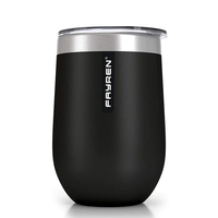 Gobelet isotherme en acier inoxydable avec logo personnalisé, 12 oz, à double paroi, isolé sous vide, revêtement en poudre métallique, pour le voyage et le café