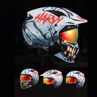 Casque de moto intégral Street Fighter Combo rétro convertible en matériau FRP, taille 52-61 mm, respirant pour l'été, pour hommes, idéal pour le rallye