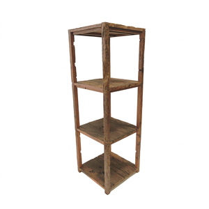Étagère en bois rustique à quatre niveaux, faite à la main, durable, pour le rangement et la décoration à la maison - Product Image 1