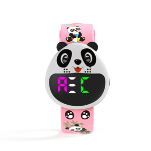 High-qiality mignon dessin animé imprimé LED Panada montre heure/date affichage montres numériques minuterie clignotante et alerte musicale pour les enfants - Product Image 5