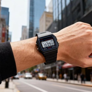 นาฬิกาดิจิตอลทรงสี่เหลี่ยมรุ่น F91W วินเทจ ดีไซน์คลาสสิกทันสมัย สายซิลิโคน ฟังก์ชั่นหลากหลาย พร้อมนาฬิกาปลุก ปี 2026 - Product Image 6