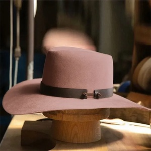 Chapeau Fedora en feutre de laine à large bord réglable unisexe décontracté pour adultes toutes saisons avec accent en ruban - Product Image 2