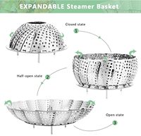Panier à vapeur en acier inoxydable avec poignée de différentes tailles, pour la cuisson des légumes, vente en gros