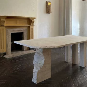 Marbre <span class=keywords><strong>travertin</strong></span> jaune de haute qualité pour table de salle à manger rectangulaire pour villa, idéal pour les magasins de bijoux et d'accessoires - Product Image 3