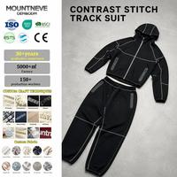 Conjunto Deportivo de 2 Piezas para Hombre, con Logotipo Personalizado, Bloques de Color, Nailon, Cierre Completo, Cuello Alto, Ligero, Resistente al Agua y Transpirable