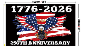 Bandiera Patriottica 1776 2026 Aquila Mullet Merica 3x5 Piedi per Esterni e Interni in Poliestere Resistente Divertente per il 4 Luglio - Product Image 5