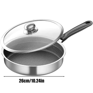 High Quality 3 Layers Stainless Steel Saute <b>Pan</b> Honeycomb Design Ceramic Coating Triply Stainless Steel Frying <b>Pan</b> - Product Image 2