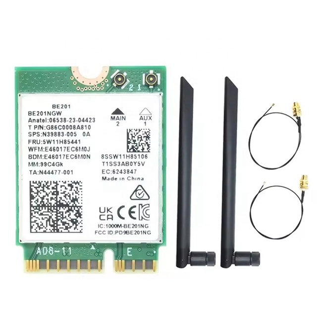 BE201 BE201NGW WIFI7 Card M.2 Cnvio3 8774Mbps Tri-Band BT5.4 Wireless WIFI Module with 8DB Antennas for Win10/11 64-Bit-A31R