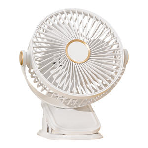 Ventilador Portátil Recargable por USB al por Mayor, 5 Velocidades, Luz LED con 3 Modos, Bajo Ruido, Clip de Plástico para Camping y Uso en Escritorio - Product Image 1