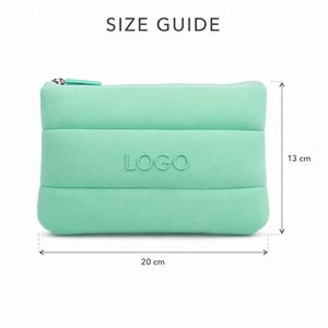 Wholesale Custom Neoprene Zipper Pouch with 3D Silicone Logo Lightweight Cosmetic <b>Bag</b> for Makeup Storage Travel and Gifts - Product Image 1