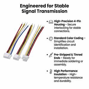 تجميعة أسلاك مخصصة مع موصلات JST GH SM Molex بـ 2-64 دبوس وخطوة 2.0 مم و2.54 مم، معتمدة من ISO وCE وRoHS - Product Image 2