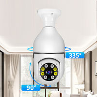 Caméra à ampoule panoramique 2MP Full HD Vision nocturne Audio bidirectionnel Installation facile sans fil WiFi Ampoule à douille E27 Caméra wifi intelligente