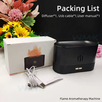 Diffuseur d'arômes USB 180 ml avec logo personnalisé, lumière LED nocturne 7 couleurs, diffuseur ultrasonique d'aromathérapie et humidificateur avec effet de flamme