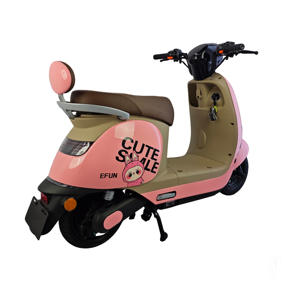 Cute 1500W Brushless Motor Electric Moped Dual Disc Brake for Daily Commuting